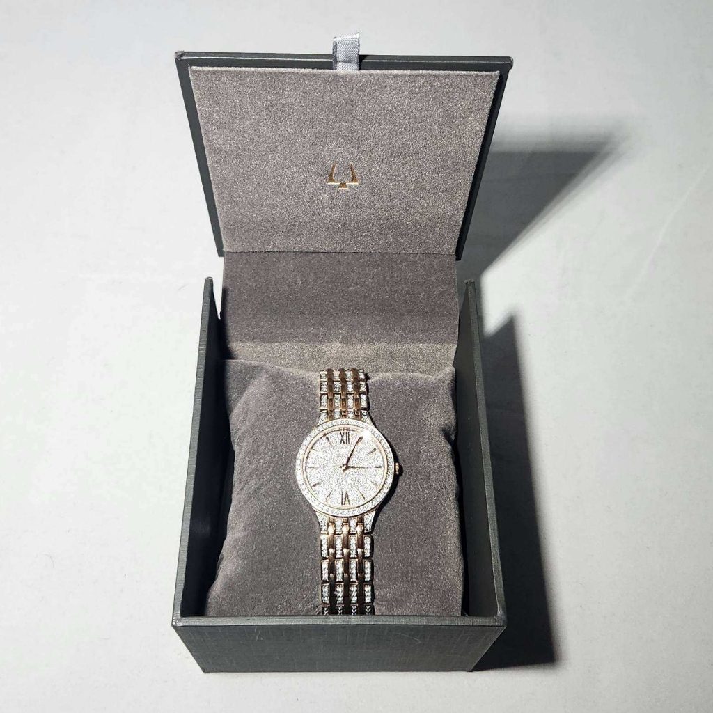 Bulova Watch Rose GoldSilverDiamond Accents Bulova Watch Rose GoldSilverDiamond Accents